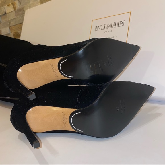 Balmain Amazone Glitter Over-The-Knee Boot - Picture 7 of 13